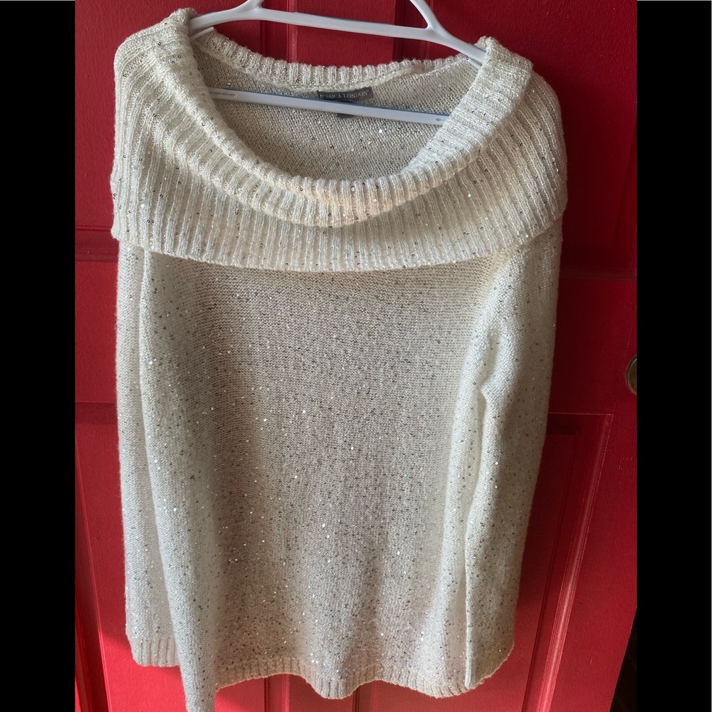 Jessica London White/Silver Sweater